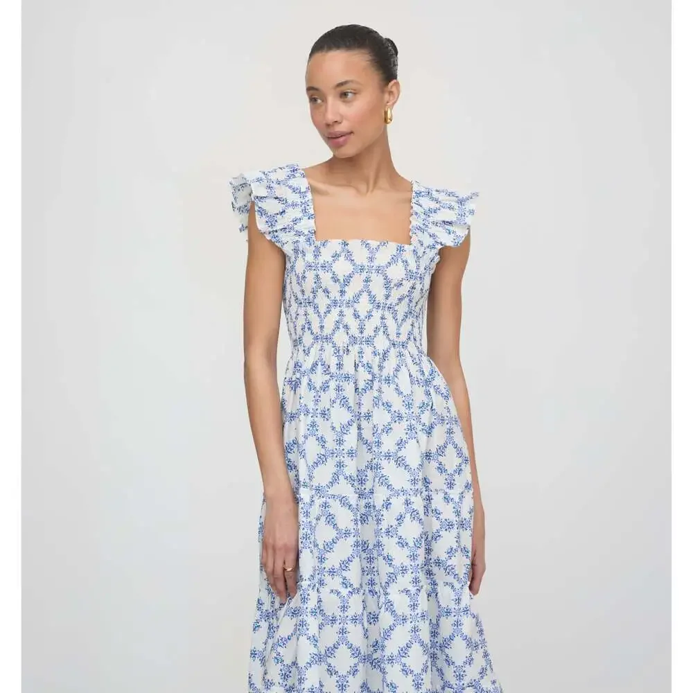 Hill House Home The Ellie Nap Dress - Blue Marigold Block Size SBlue Marigold Bl - Picture 3 of 3